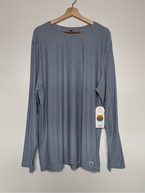 NWT Vuori Strato Tech Tee Shirt Mens Size XXL Blue Dusk Heather Long Sleeve V178